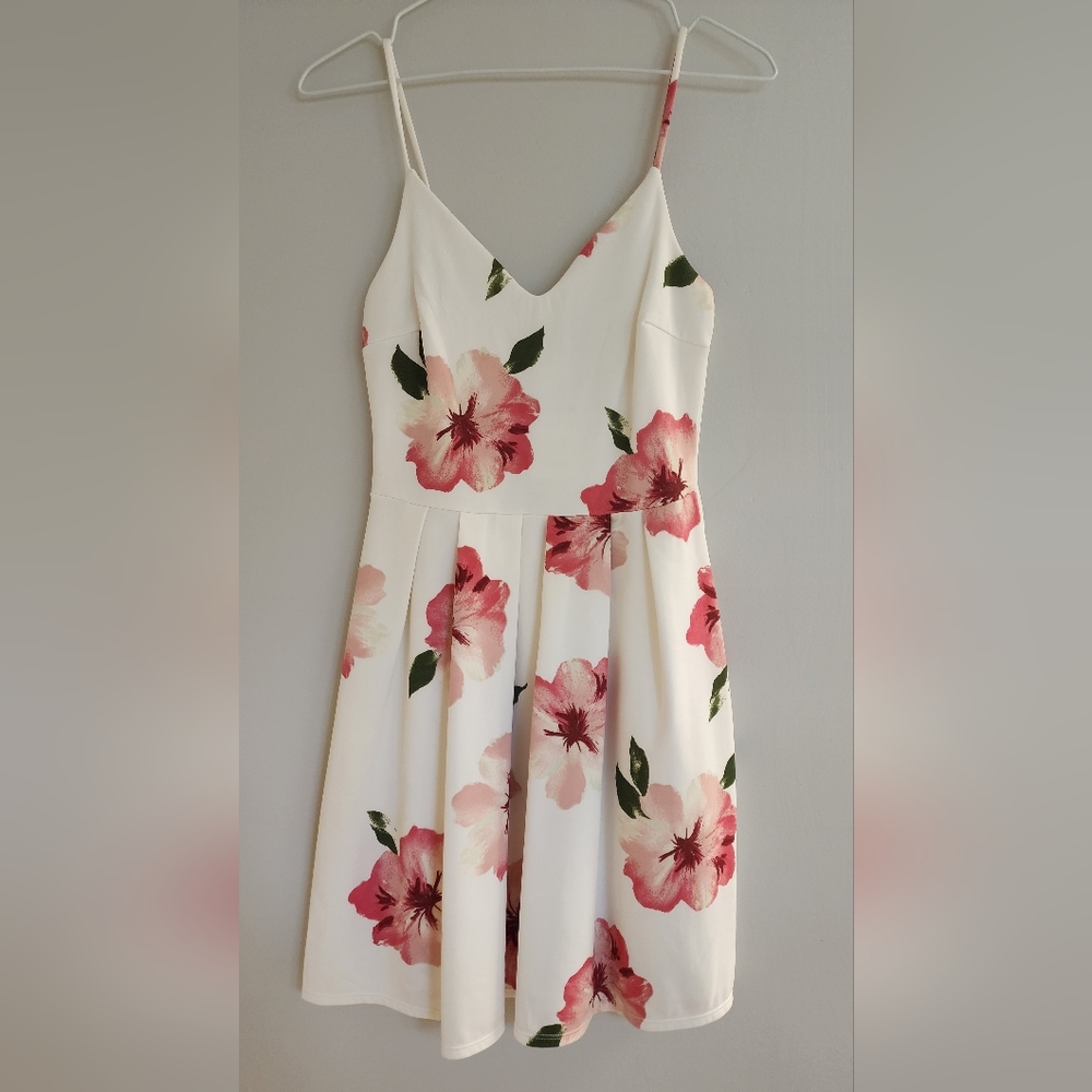 White & Pink Floral Dress